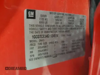2016 Chevrolet Colorado 4WD LT с VIN 1GCGTCE34G1124514, выставлен на аукционе Copart как лот 59910345 с пробегом 128 204 миль миль и Чистый • Clean title. История ставок и продаж доступна на DreamBid. Изображение 12.