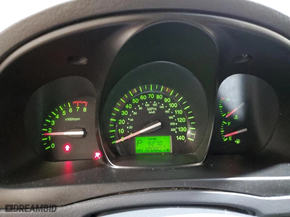 2008 Kia Spectra EX with VIN KNAFE122585497493, listed as a Copart auction lot 49265255 with 120,807 mi miles and Salvage Title. Bid and sale history available at carsss.com. Image 9.