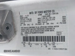 2022 Ford Transit Connect XL with VIN NM0LS7S28N1518287, listed as a IAAI auction lot 41899585 with 110,190 mi miles and . Bid and sale history available at DreamBid. Image 9.