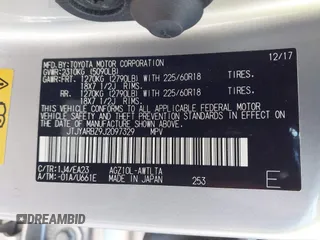 2018 Lexus NX with VIN JTJYARBZ9J2097329, listed as a IAAI auction lot 41776955 with 49,048 mi miles. Bid and sale history available at carsss.com. Image 9.