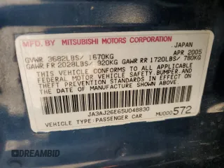 2005 Mitsubishi Lancer ES with VIN JA3AJ26E65U048830, listed as a Copart auction lot 73990244 with 166,510 mi miles and Salvage Title. Bid and sale history available at carsss.com. Image 12.