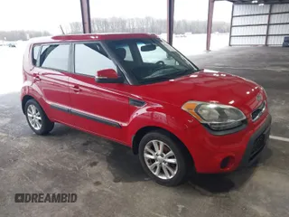 2012 Kia Soul + with VIN KNDJT2A69C7432852, listed as a IAAI auction lot 41960420 with 298,565 mi miles. Bid and sale history available at carsss.com. Image 1.