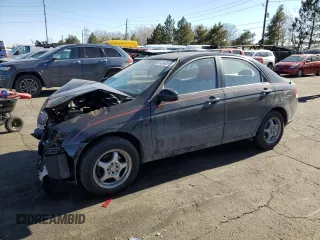 2009 Kia Spectra EX with VIN KNAFE221195659490, listed as a Copart auction lot 44360065 with 138,165 mi miles and Salvage Title. Bid and sale history available at carsss.com. Image 1.