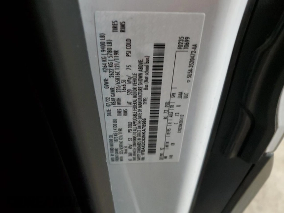 2022 Ford Transit Passenger XL z VIN 1FBAX2C82NKA78986, wystawiony jako Copart lot #42490795 z przebiegiem 63 246 mil mil oraz Czysty tytuł • Clean title. Historia ofert i sprzedaży dostępna na DreamBid. Obrazek 13.