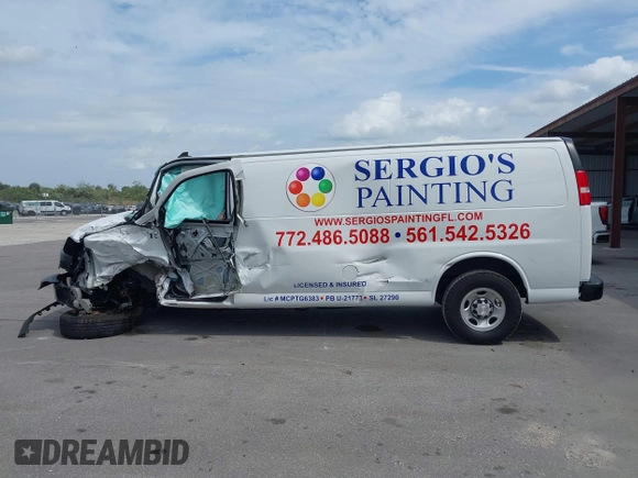 2020 Chevrolet Express Cargo with VIN 1GCWGBFP7L1118907, listed as a IAAI auction lot 41725301 with 83,978 mi miles and . Bid and sale history available at DreamBid. Image 13.