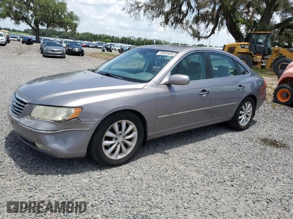 2007 Hyundai Azera SE with VIN KMHFC46FX7A216846, listed as a Copart auction lot 60035695 with 197,201 mi miles and Salvage title. Bid and sale history available at DreamBid. Image 1.