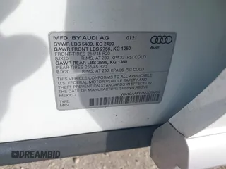 2021 Audi Q5 Prestige with VIN WA1CAAFY7M2055059, listed as a IAAI auction lot 41208519 with 31,806 mi miles. Bid and sale history available at carsss.com. Image 9.
