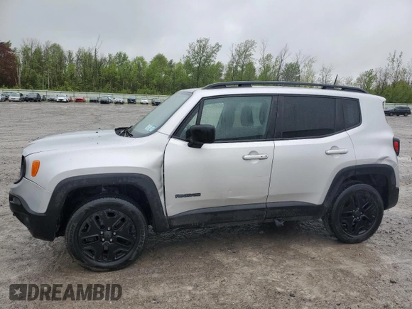 2018 Jeep Renegade Upland with VIN ZACCJBAB3JPJ14251, listed as a Copart auction lot 57760635 with 98,787 mi miles and Salvage title. Bid and sale history available at DreamBid. Image 1.