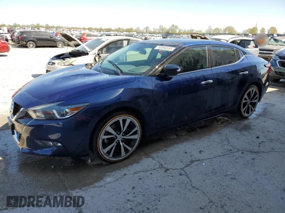 2018 Nissan Maxima Platinum with VIN 1N4AA6APXJC360754, listed as a Copart auction lot 53066555 with 79,358 mi miles and Salvage Title. Bid and sale history available at DreamBid. Image 1.