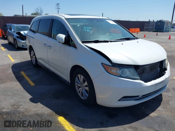 2015 Honda Odyssey EX-L with VIN 5FNRL5H67FB017554, listed as a IAAI auction lot 41974821 with 76,130 mi miles and . Bid and sale history available at carsss.com. Image 1.