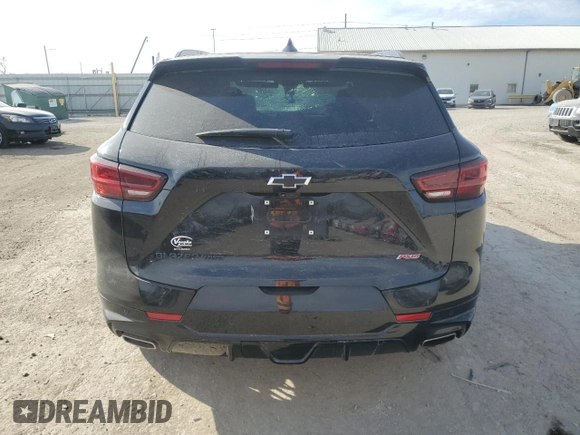 2025 Chevrolet Blazer RS with VIN 3GNKBKRS2SS102230, listed as a Copart auction lot 43135005 with 9,194 mi miles and Salvage title. Bid and sale history available at DreamBid. Image 6.