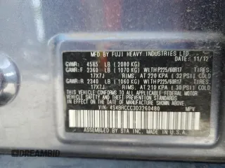 2013 Subaru Outback Premium with VIN 4S4BRCCC3D3260480, listed as a Copart auction lot 57609345 with 112,092 mi miles and Salvage title. Bid and sale history available at DreamBid. Image 14.