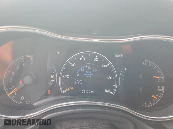 2019 Jeep Grand Cherokee Upland with VIN 1C4RJEAG3KC811211, listed as a Copart auction lot 52673445 with 75,130 mi miles and Salvage title. Bid and sale history available at DreamBid. Image 9.