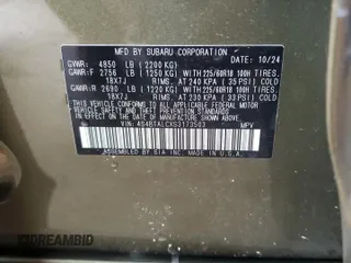 2025 Subaru Outback Onyx with VIN 4S4BTALCXS3173503, listed as a Copart auction lot 61924055 with 6,330 mi miles and Salvage title. Bid and sale history available at DreamBid. Image 13.