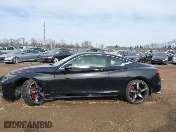 2021 Infiniti Q60 Red Sport 400 with VIN JN1FV7LL4MM560101, listed as a IAAI auction lot 41459579 with 29,340 mi miles and . Bid and sale history available at DreamBid. Image 14.