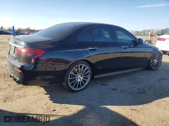 2022 Mercedes-Benz E 53 AMG with VIN W1KZF6BB2NB033056, listed as a Copart auction lot 47609075 with 28,661 mi miles and Salvage Title. Bid and sale history available at DreamBid. Image 3.