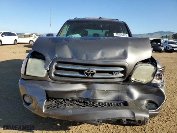 2004 Toyota Sequoia Limited with VIN 5TDZT38A34S237677, listed as a Copart auction lot 46735785 with 206,020 mi miles and Salvage Title. Bid and sale history available at carsss.com. Image 5.