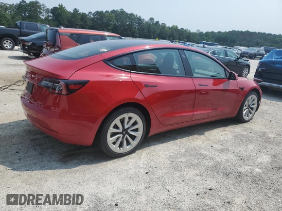 2022 Tesla Model 3 z VIN 5YJ3E1EAXNF369821, wystawiony jako Copart lot #59052455 z przebiegiem 102 568 mil mil oraz Czysty tytuł • Clean title. Historia ofert i sprzedaży dostępna na DreamBid. Obrazek 3.