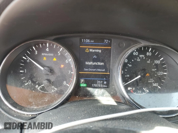2018 Nissan Rogue S with VIN 5N1AT2MT7JC791523, listed as a Copart auction lot 53310815 with 178,733 mi miles and Salvage Title. Bid and sale history available at DreamBid. Image 9.