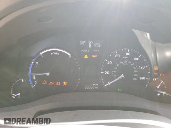 2013 Lexus RX 450h with VIN JTJBC1BA0D2053168, listed as a Copart auction lot 57821265 with 88,835 mi miles and Salvage title. Bid and sale history available at DreamBid. Image 9.