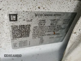 2021 Chevrolet Silverado 1500 Work Truck with VIN 1GCUYAEF5MZ142343, listed as a Copart auction lot 45414654 with Not Provided miles and Salvage Title. Bid and sale history available at DreamBid. Image 12.
