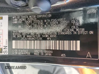 2008 Toyota 4Runner SR5 z VIN JTEZU14R68K015348, wystawiony jako Copart lot #50547885 z przebiegiem 212 157 mil mil oraz Szkoda całkowita • Salvage title. Historia ofert i sprzedaży dostępna na DreamBid. Obrazek 15.