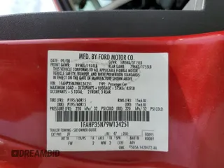 2009 Ford Focus SE with VIN 1FAHP35N79W134251, listed as a Copart auction lot 54049105 with 195,234 mi miles and Salvage Title. Bid and sale history available at carsss.com. Image 13.