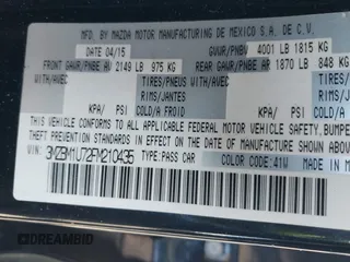 2015 Mazda 3 i Sport with VIN 3MZBM1U72FM210435, listed as a IAAI auction lot 41744470 with 148,624 mi miles. Bid and sale history available at carsss.com. Image 9.