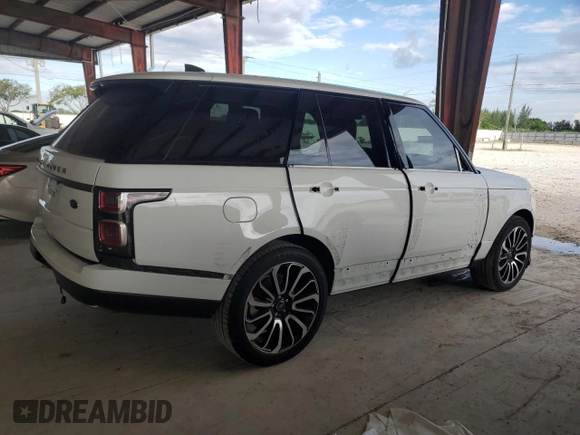 2020 Land Rover Range Rover with VIN SALGR2SU0LA570488, listed as a Copart auction lot 73030624 with 42,616 mi miles and Salvage title. Bid and sale history available at DreamBid. Image 3.