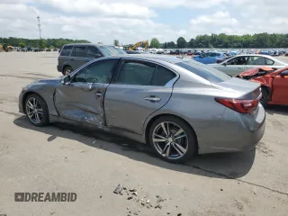 2019 Infiniti Q50 Luxe with VIN JN1EV7AR7KM591889, listed as a Copart auction lot 61304425 with 73,712 mi miles and Salvage title. Bid and sale history available at DreamBid. Image 2.