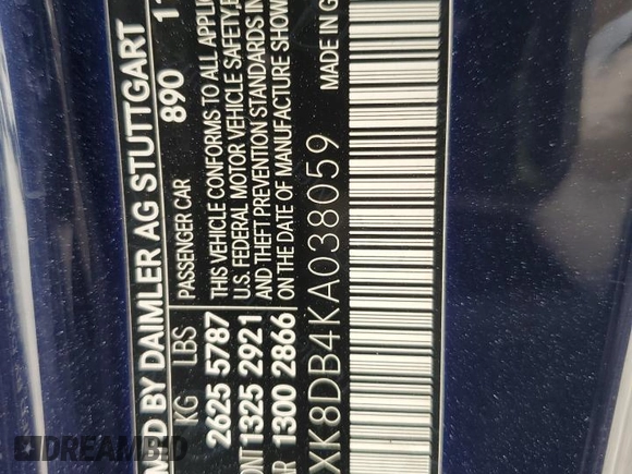 2019 Mercedes-Benz S-Class S 560 with VIN WDDXK8DB4KA038059, listed as a Copart auction lot 63028734 with 40,327 mi miles and Non Repairable. Bid and sale history available at carsss.com. Image 13.