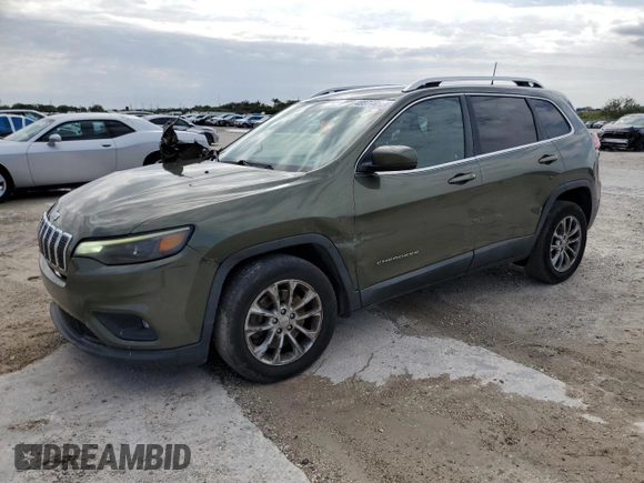 2019 Jeep Cherokee Latitude Plus with VIN 1C4PJLLXXKD262481, listed as a Copart auction lot 48874435 with 180,593 mi miles and Salvage Title. Bid and sale history available at carsss.com. Image 1.