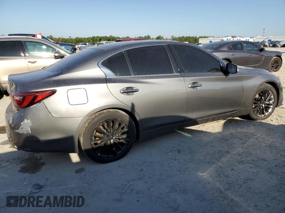 2019 Infiniti Q50 3.0t LUXE with VIN JN1EV7ARXKM555808, listed as a Copart auction lot 53488325 with 43,836 mi miles and Salvage Title. Bid and sale history available at carsss.com. Image 3.