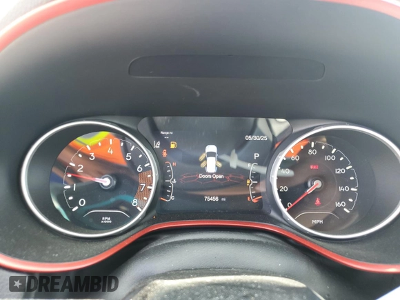 2021 Jeep Compass Trailhawk with VIN 3C4NJDDB5MT571837, listed as a Copart auction lot 58865625 with 75,456 mi miles and Salvage title. Bid and sale history available at DreamBid. Image 9.