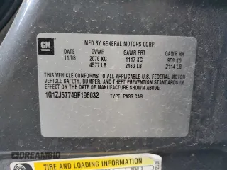 2009 Chevrolet Malibu 2LT with VIN 1G1ZJ57749F196032, listed as a Copart auction lot 52777345 with 144,136 mi miles and Salvage Title. Bid and sale history available at DreamBid. Image 12.