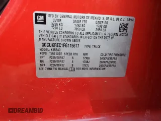2015 Chevrolet Silverado 1500 LT with VIN 3GCUKREC1FG115617, listed as a Copart auction lot 42639925 with 142,330 mi miles and Clean Title. Bid and sale history available at DreamBid. Image 12.