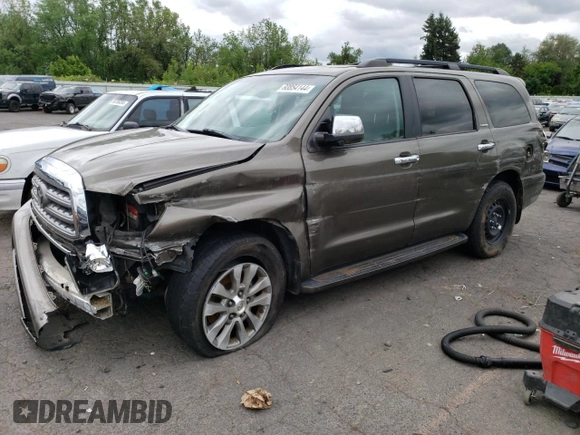 2014 Toyota Sequoia Limited with VIN 5TDJY5G15ES098519, listed as a Copart auction lot 60854144 with 0 mi miles and Salvage Title. Bid and sale history available at carsss.com. Image 1.