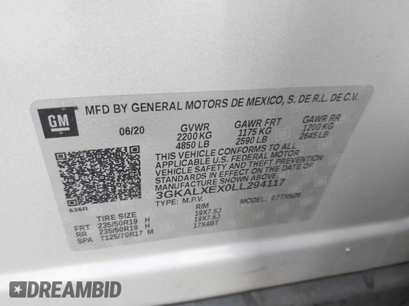 2020 GMC Terrain Denali z VIN 3GKALXEX0LL294117, wystawiony jako IAAI lot #42343656 z przebiegiem 67 697 mil mil oraz . Historia ofert i sprzedaży dostępna na DreamBid. Obrazek 9.