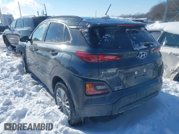 2019 Hyundai Kona SEL with VIN KM8K2CAA0KU370674, listed as a IAAI auction lot 41237427 with 59,586 mi miles and . Bid and sale history available at DreamBid. Image 3.