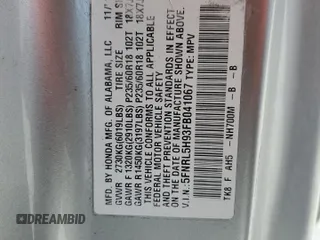 2015 Honda Odyssey Touring Elite z VIN 5FNRL5H93FB041067, wystawiony jako Copart lot #58329355 z przebiegiem 72 000 mil mil oraz Szkoda całkowita • Salvage title. Historia ofert i sprzedaży dostępna na DreamBid. Obrazek 14.