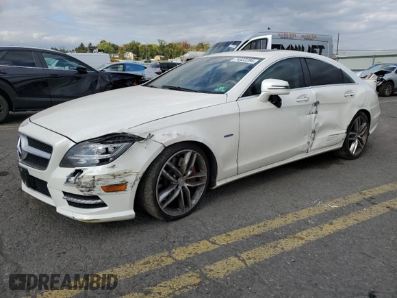 2012 Mercedes-Benz CLS-Class CLS 550 with VIN WDDLJ9BB2CA035124, listed as a Copart auction lot 74322284 with 80,823 mi miles and Salvage Title. Bid and sale history available at carsss.com. Image 1.