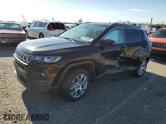 2022 Jeep Compass Latitude Lux with VIN 3C4NJDFB0NT151739, listed as a Copart auction lot 55200065 with 18,782 mi miles and Salvage title. Bid and sale history available at DreamBid. Image 1.