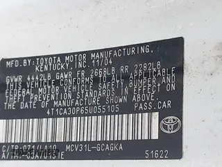 2005 Toyota Solara SE with VIN 4T1CA30P65U055105, listed as a IAAI auction lot 42173666 with 258,968 mi miles. Bid and sale history available at carsss.com. Image 9.