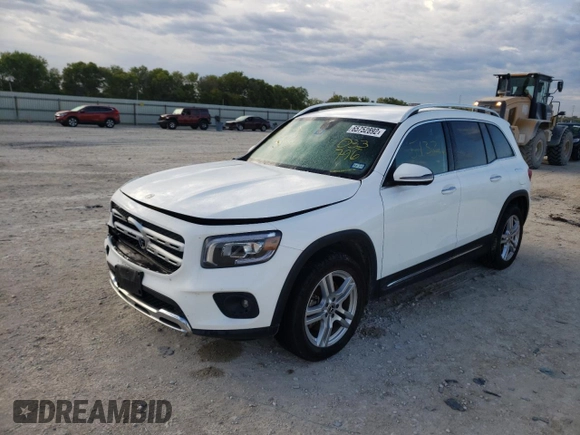 2020 Mercedes-Benz GLB with VIN W1N4M4GB9LW033769, listed as a Copart auction lot 65752892 with 51,326 mi miles. Bid and sale history available at carsss.com. Image 2.