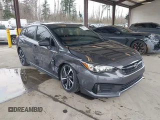 2022 Subaru Impreza Sport with VIN 4S3GTAM68N3717598, listed as a IAAI auction lot 41778477 with 36,555 mi miles. Bid and sale history available at carsss.com. Image 1.