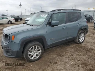 2017 Jeep Renegade Latitude z VIN ZACCJBBB6HPE88963, wystawiony jako Copart lot #55221695 z przebiegiem 81 983 mil mil oraz Szkoda całkowita • Salvage title. Historia ofert i sprzedaży dostępna na DreamBid. Obrazek 1.