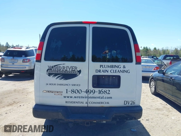 2014 Chevrolet Express Cargo Van with VIN 1GCWGFCA3E1130871, listed as a IAAI auction lot 42166083 with 279,624 mi miles. Bid and sale history available at carsss.com. Image 16.