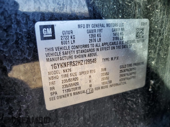 2017 Cadillac XT5 Platinum AWD with VIN 1GYKNFRS2HZ128548, listed as a Copart auction lot 46418065 with 118,071 mi miles and Salvage Title. Bid and sale history available at DreamBid. Image 15.