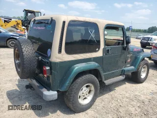2000 Jeep Wrangler Sahara with VIN 1J4FA59S2YP750795, listed as a Copart auction lot 52353503 with 0 mi miles and Salvage Title. Bid and sale history available at carsss.com. Image 3.