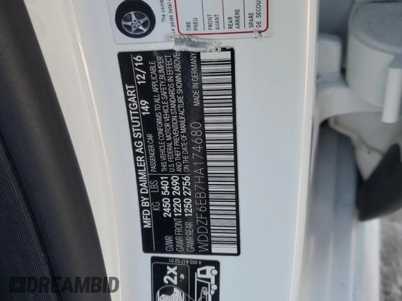 2017 Mercedes-Benz E-Class AMG E 43 with VIN WDDZF6EB7HA174680, listed as a Copart auction lot 85718144 with 94,799 mi miles and Salvage Title. Bid and sale history available at carsss.com. Image 14.